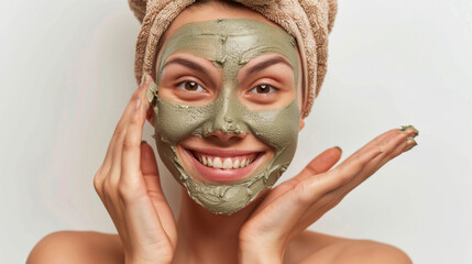 beautician applying face mask