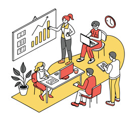 Group business team meeting and working collaboration in office workplace con concept