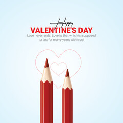 Happy Valentine's Day, Valentine creative ad, 3d illustration