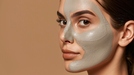 beautician applying face mask