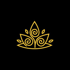 simple lotus flower logo for icon or symbol