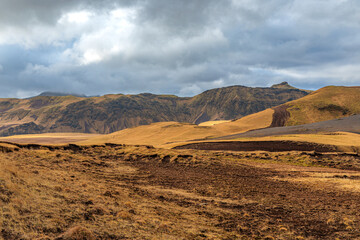Fascinating autumn Katla Geopark on the island of Iceland