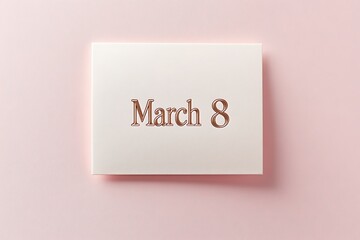 March 8th calendar date on a pink background