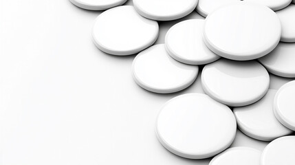 Abstract Pattern of Overlapping White Circles Creating a Minimalistic Design Suitable for Banners and Modern Presentations