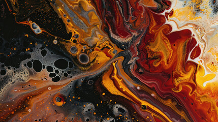 Obraz premium Black brown red burnt orange amber yellow gold white abstract background Color gradient ombre blend blur flow fluid