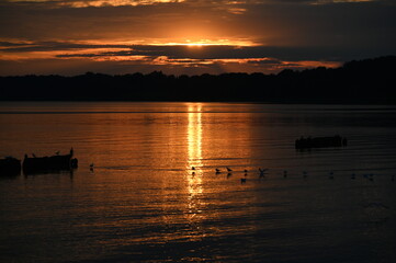 Naklejka premium Abend am Stettiner Haff bei Kamminke