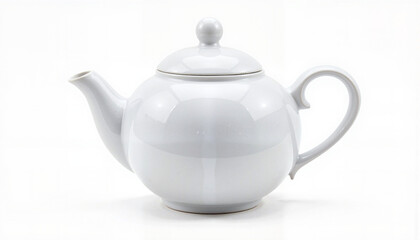 Porcelain teapot against white background