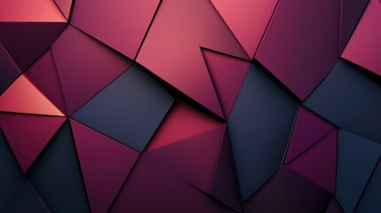 Abstract geometric dark red and blue triangular background.