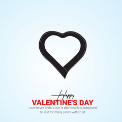 Happy Valentine's Day, Valentine creative ad, 3d illustration