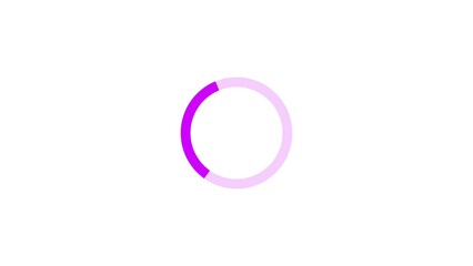 100 percent number circle loading icon modern design purple color 4k illustration. Abstract beautiful circle loading bar on white background 4k illustration.