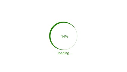 100 percent number circle loading icon modern design lime green color 4k illustration. Abstract beautiful circle loading bar on white background 4k illustration.