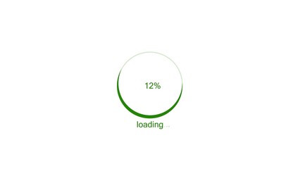 100 percent number circle loading icon modern design lime green color 4k illustration. Abstract beautiful circle loading bar on white background 4k illustration.