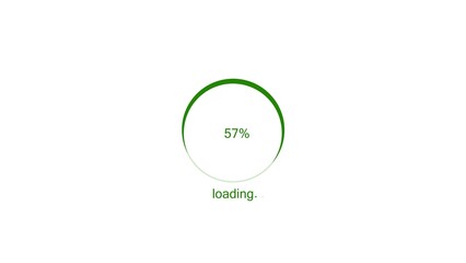 100 percent number circle loading icon modern design lime green color 4k illustration. Abstract beautiful circle loading bar on white background 4k illustration.