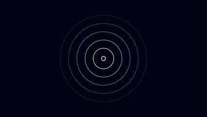 Digital radio wave white color 4k illustration. Radio wave on world map dark blue background.