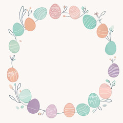 easter eggs fancy cartoon vector frame illustration