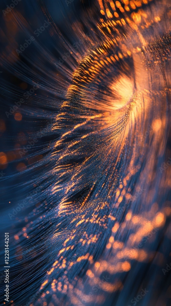 Poster abstract pattern of swirling lights and colors creating a mesmerizing visual display