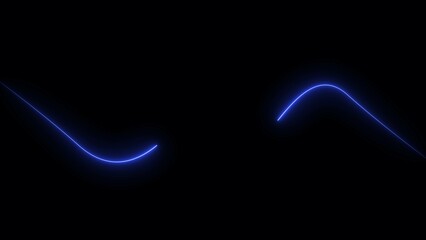 Neon line bright loop purple color 4k illustration black background. 