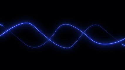 Neon line bright loop purple color 4k illustration black background. 