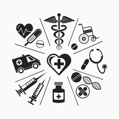 Medical vector icon set