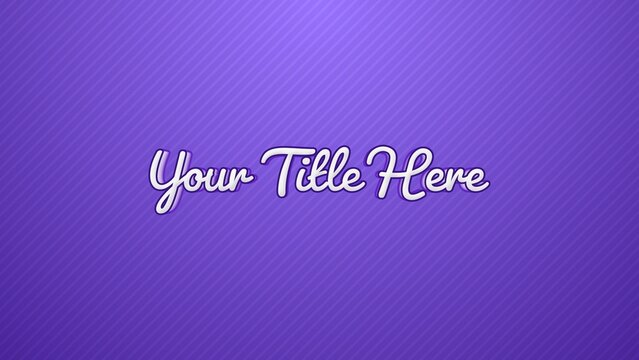 Playful Clean Cartoon Title & Text Reveal