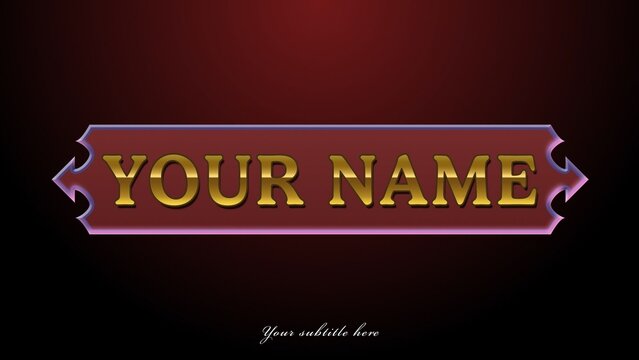 Medieval Golden Name Plate Fancy Text & Title Intro