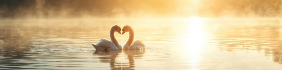 two little swans. Selective focus