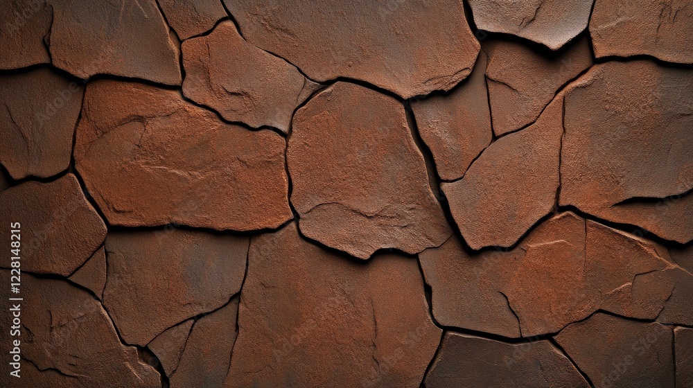 Aufkleber rustic stone wall texture: close-up of a natural stone wall, showcasing the rugged texture and earth