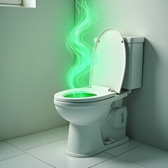 Bathroom Scene with a Foul-Smelling Toilet