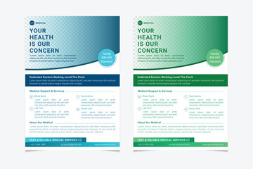 Professional creative healthcare medical flyer design A4 for print.