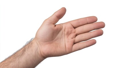 Open Hand Gesture on a White Background for Multiple Uses