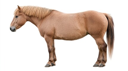 Obraz premium Isolated White Horse on a Plain Background