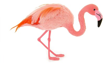 Isolated Flamingo on White Background