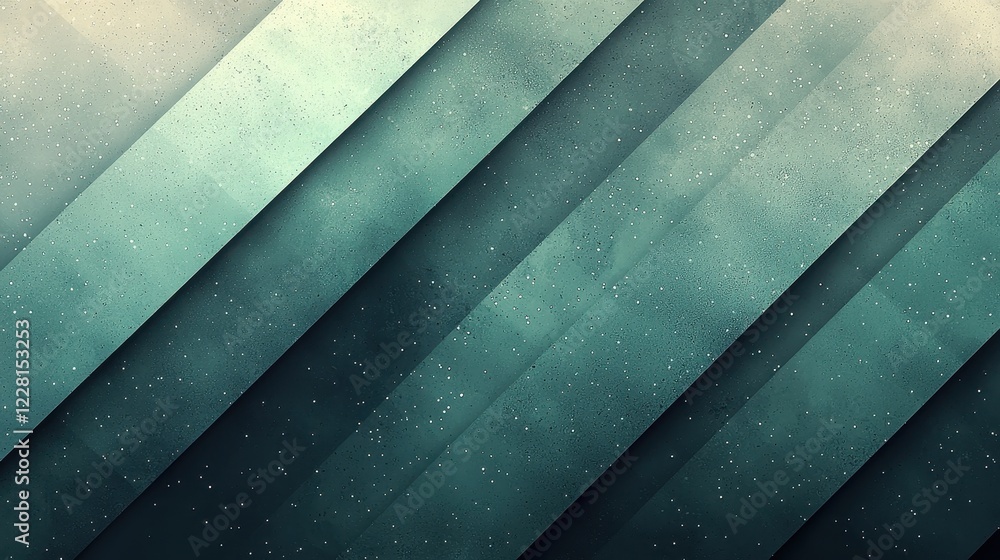Poster abstract geometric pattern with layered textures in shades of teal and gray.