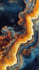 Naklejka premium Natural abstract design featuring rich colors and textures resembling distant galaxies and cosmic landscapes