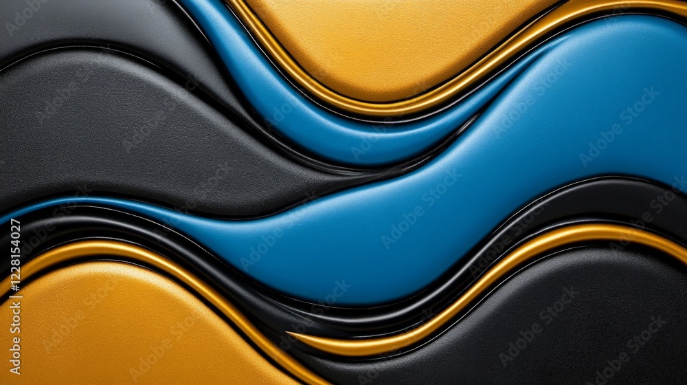 Poster abstract wave pattern: a mesmerizing abstract image featuring sinuous waves in rich shades of deep b