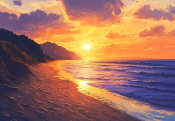 Sunset at the dune beach