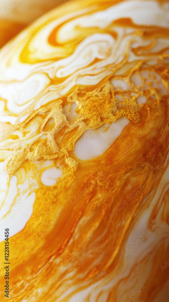 Poster creative swirl of golden and white patterns resembling marble with intricate details captured in bri