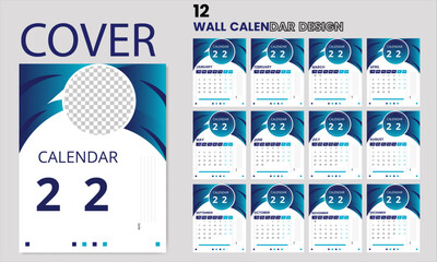 New Year calender with business style, multiple color, amazing design.