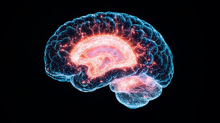 Obraz premium Brain with electrons