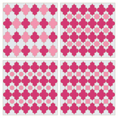 SET OF PATTERN MOROCCAN STYLE PINK