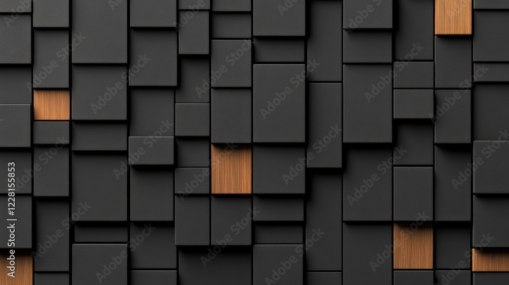 Poster abstract 3d cube pattern: a captivating abstract image featuring a multitude of dark gray and light 