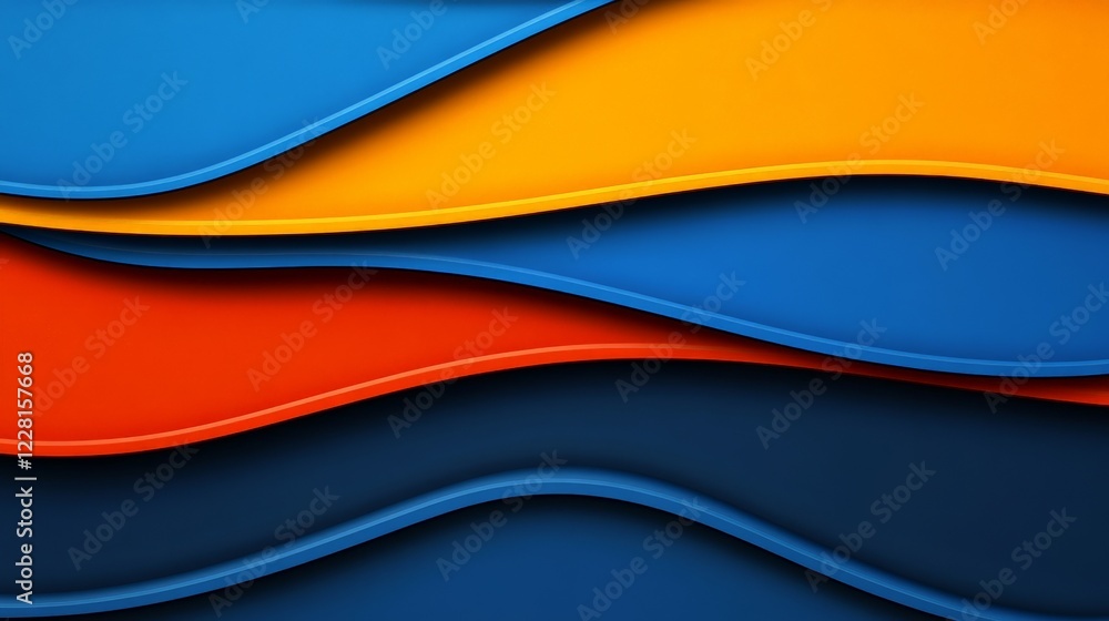 Poster abstract wave pattern in vibrant hues: a mesmerizing abstract design features a series of undulating