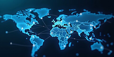 Obraz premium Global business structure of networking. Concept of customer connection, HR recruitment and global outsourcing, Customer service, Teamwork, Strategy, Technology and social network 