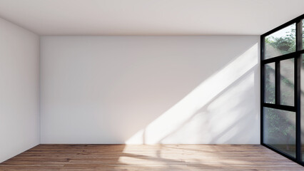 empty interior room shadow wall space background mock up architecture sunlight.
