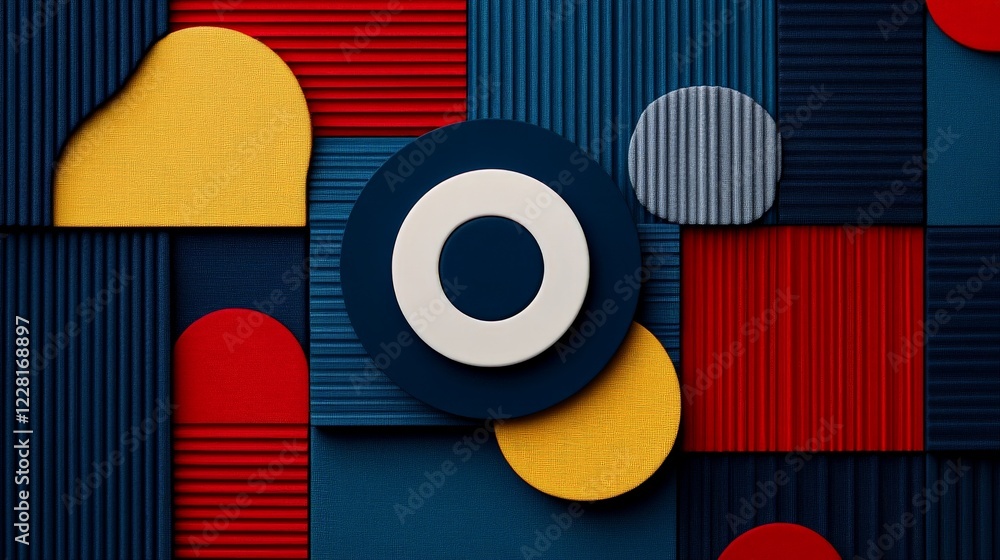Poster geometric abstract pattern: a vibrant, visually captivating abstract design featuring a bold geometr