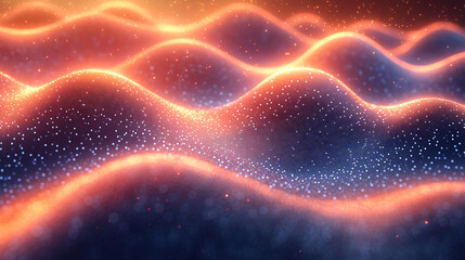 Obraz premium Smooth Intersecting Waves Create an Abstract Landscape of Light and Color in a Digital Artwork