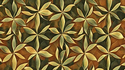 Intricate Golden Leaf Pattern Design Background