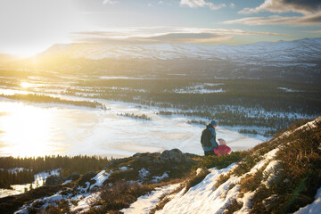 Winter landscape in the park. Winter scene. Norway, Europe.