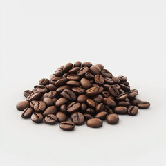 Naklejka premium Pile of Coffee Beans on white background