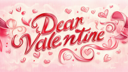 Obraz premium Happy Valentine’s Day greeting card with text.